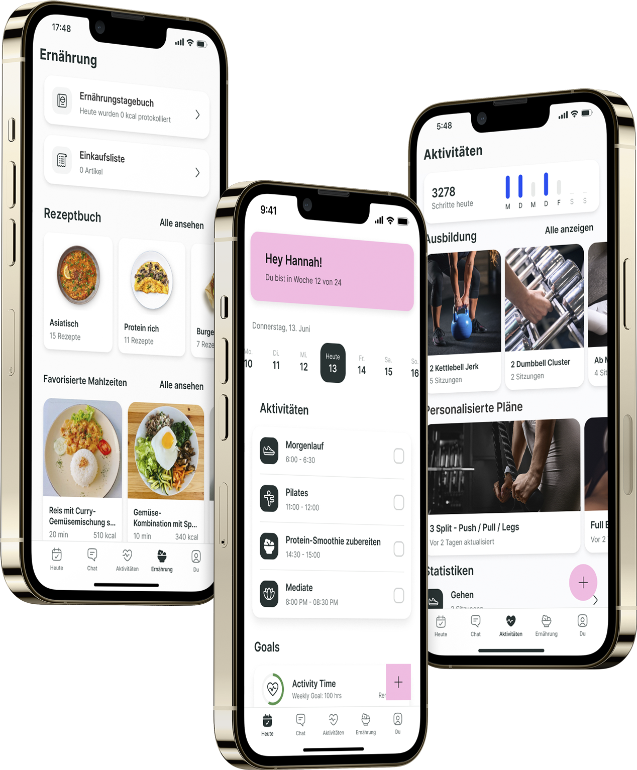 Ein Mockup der Coaching-App, das die Funktionen zeigt.
